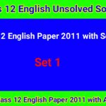 UP Board Class 12 English Paper 2011 with Answer Set 1
